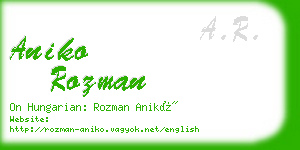 aniko rozman business card